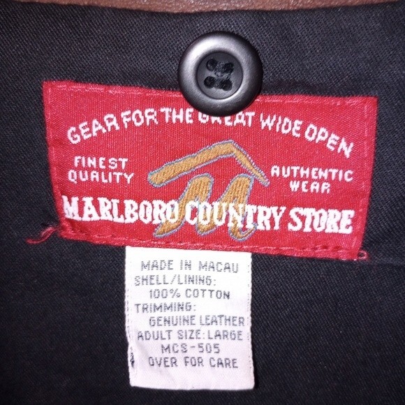 Vintage Marlboro Red Jacket w Zip Out Vest and Leather Accents Size Large - Picture 9 of 9